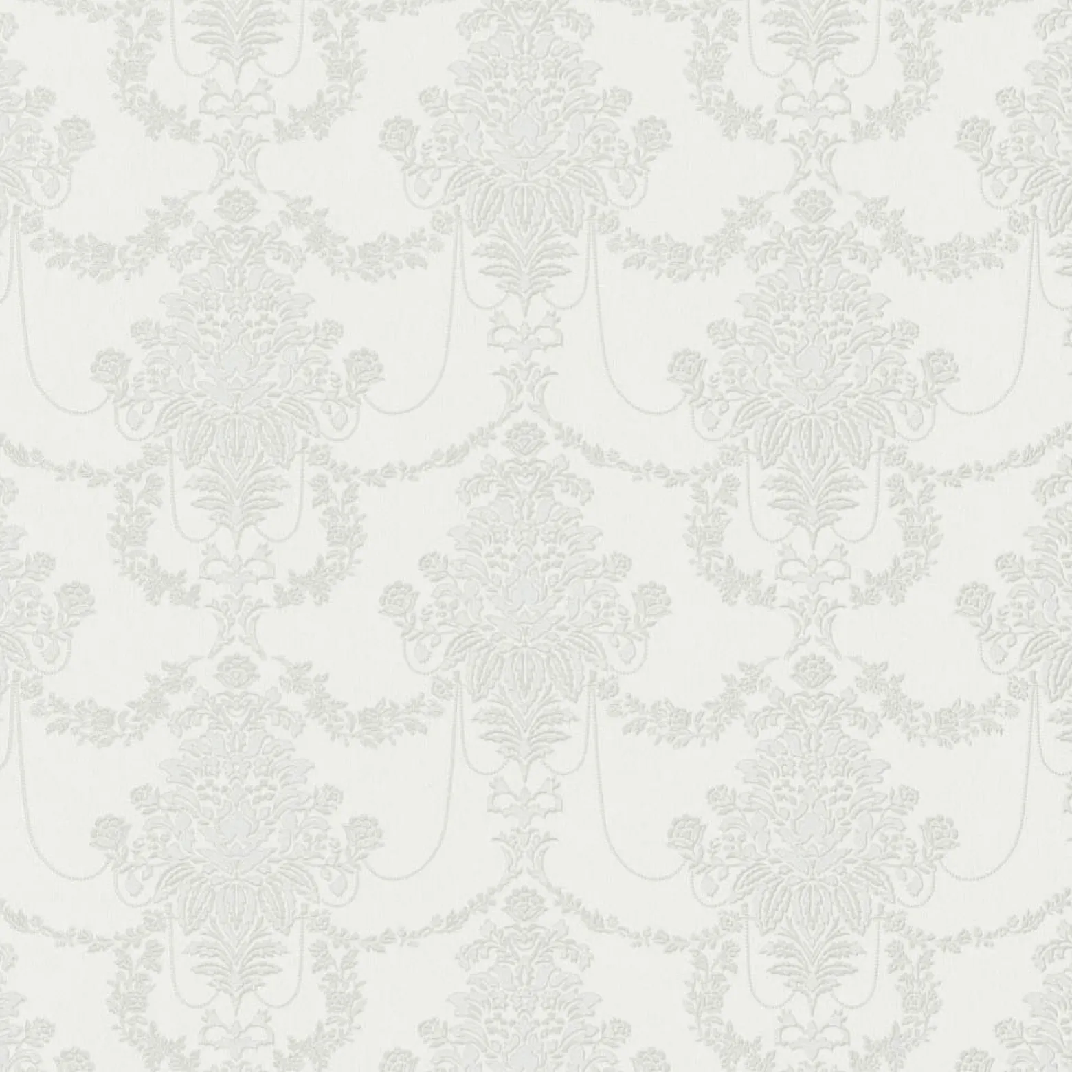Vliestapete Floral Damast Creme Silber Metallic 10287-31