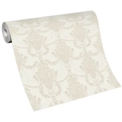 Vliestapete Floral Damast Creme Perlmutt Metallic 10287-02