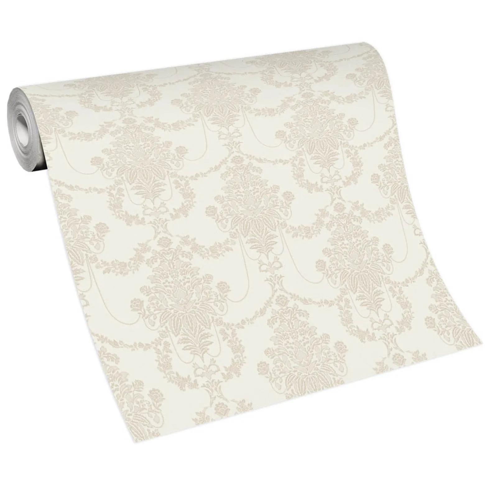 Vliestapete Floral Damast Creme Perlmutt Metallic 10287-02