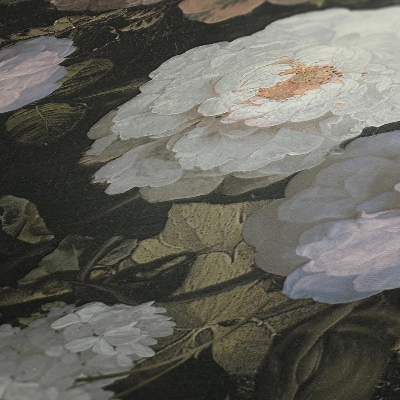 Vliestapete florale Blumen schwarz weiß grün 37650-5