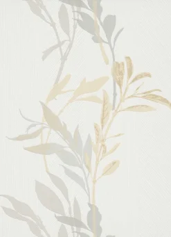 Vliestapete Florale Zweige weiß grau beige 10138-31