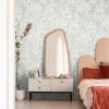 Vliestapete Floral Grau Creme Blau Metallic 39936-3