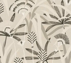 Vliestapete Floral Grau Schwarz Silber Metallic 39936-1