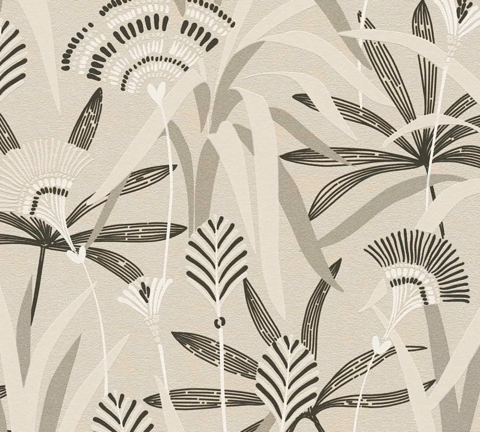Vliestapete Floral Grau Schwarz Silber Metallic 39936-1