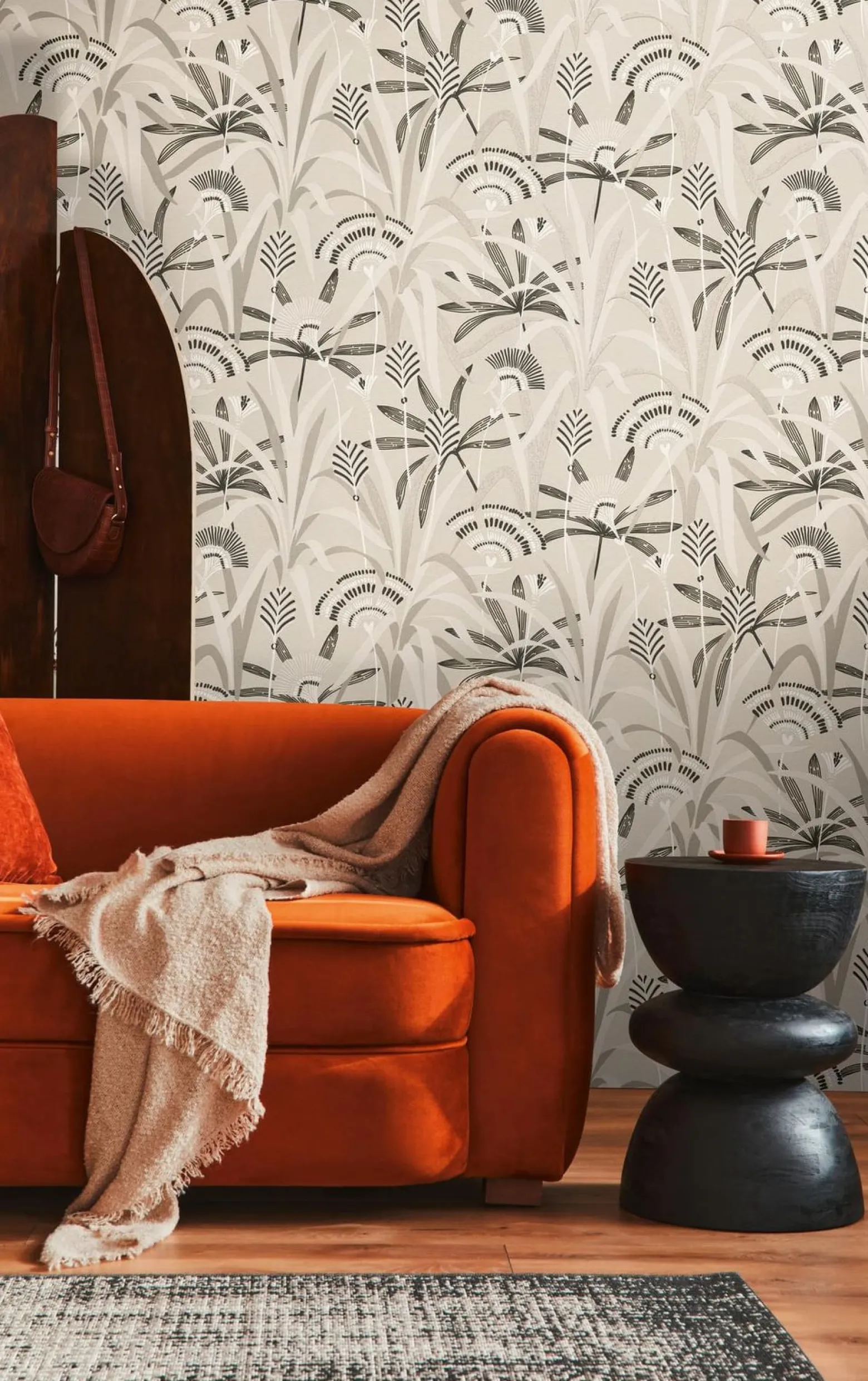 Vliestapete Floral Grau Schwarz Silber Metallic 39936-1
