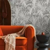 Vliestapete Floral Grau Schwarz Blau Metallic 39936-2