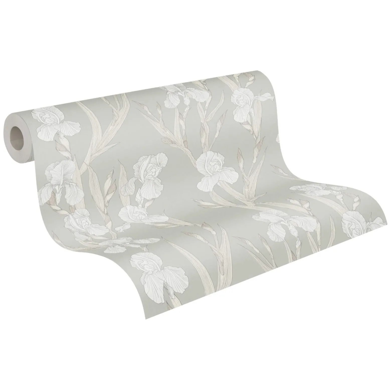 Vliestapete Floral greige weiß 37526-4