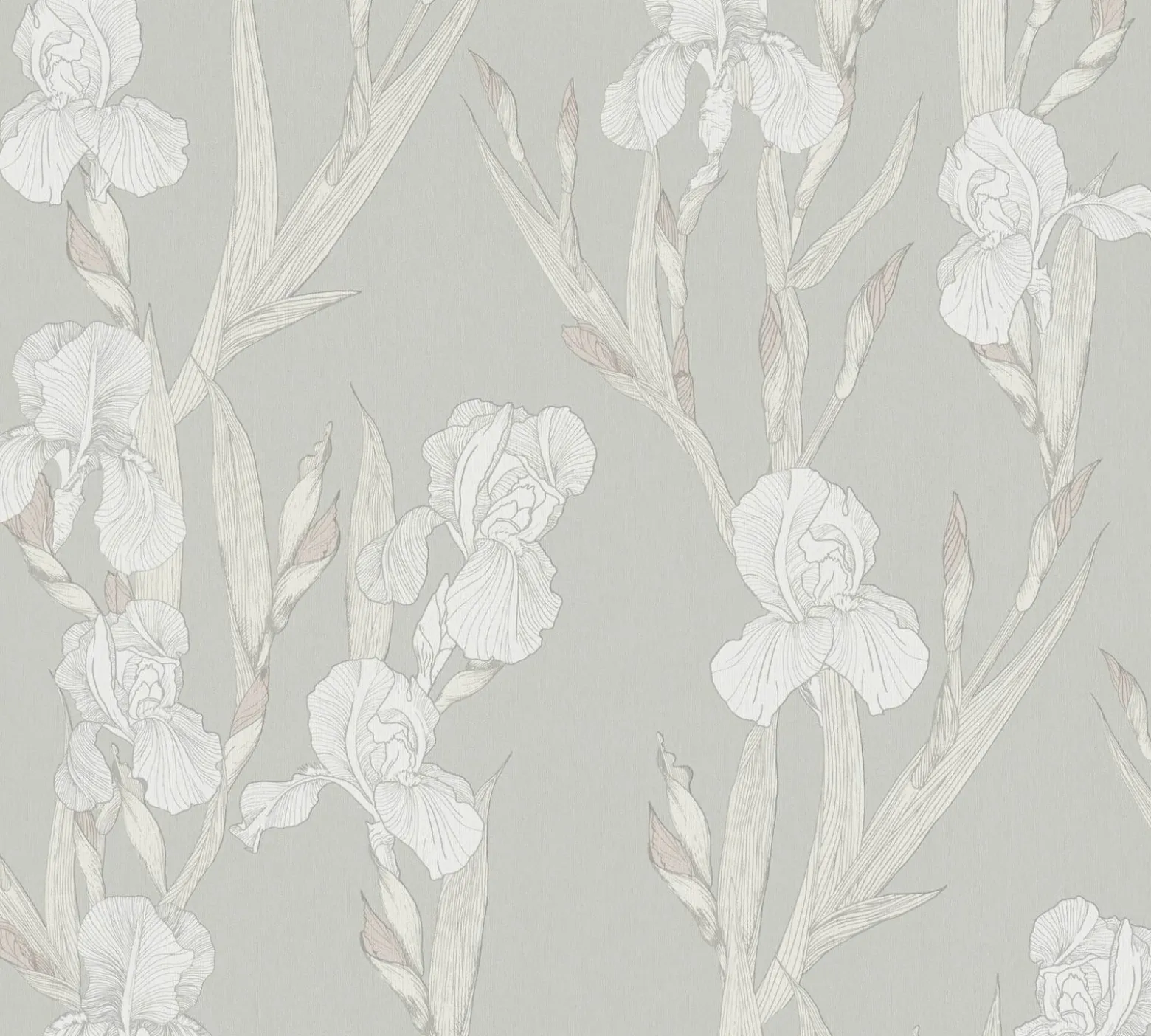 Vliestapete Floral greige weiß 37526-4