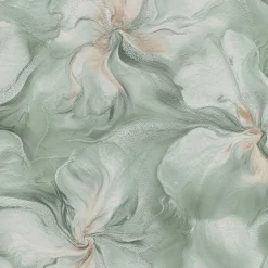 Vliestapete Floral Grün Beige Silber Glitzer 10514-18
