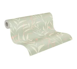 Vliestapete Floral Gräser Blätter Grün Creme 78222-1