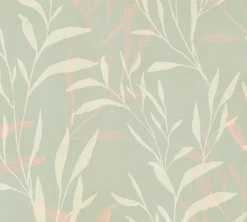 Vliestapete Floral Gräser Blätter Grün Creme 78222-1