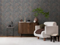 Vliestapete Floral Gräser Blätter Grau Braun 78222-2
