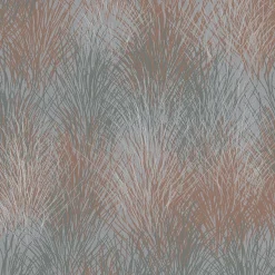 Vliestapete Floral Gräser Grau Kupfer Metallic 10380-48