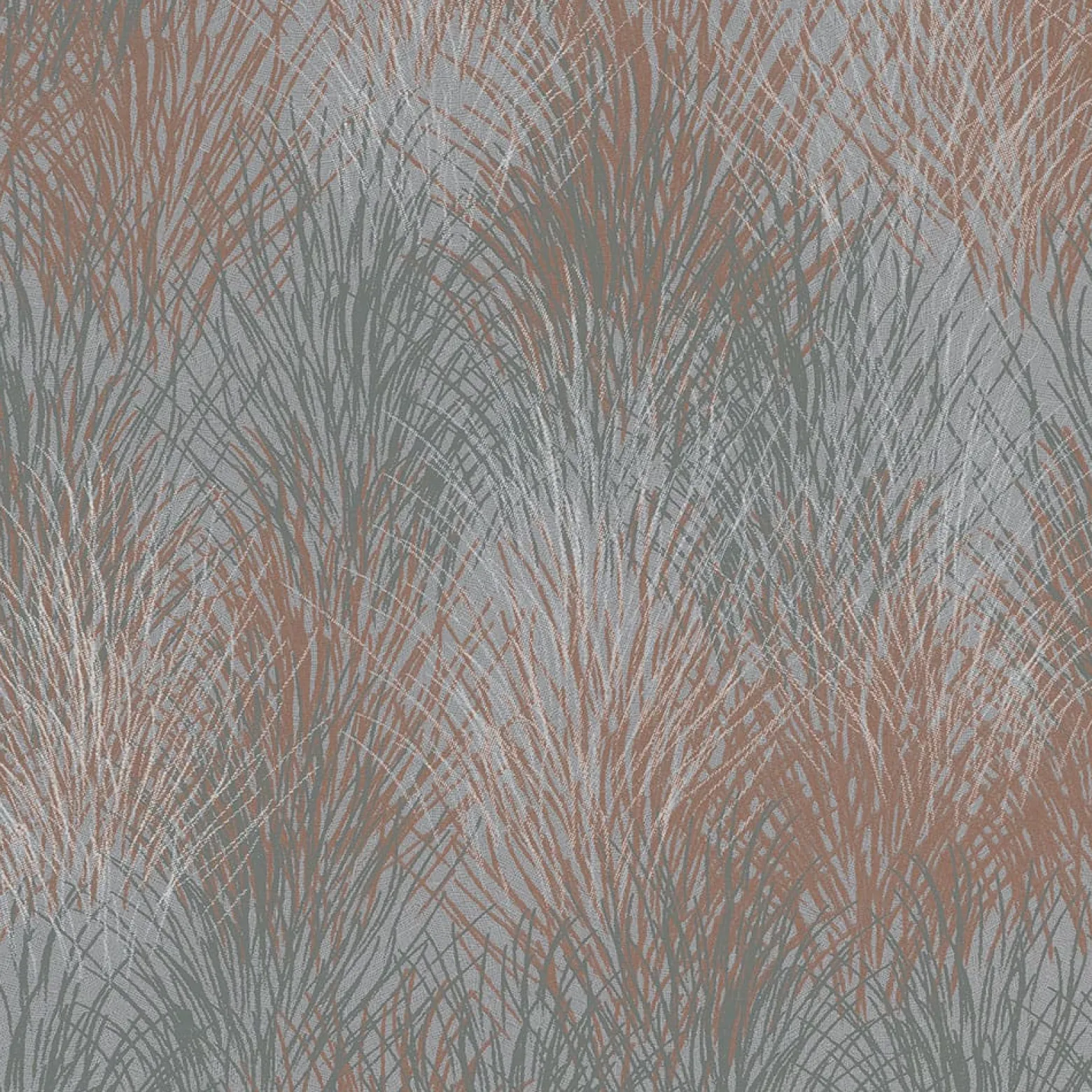Vliestapete Floral Gräser Grau Kupfer Metallic 10380-48
