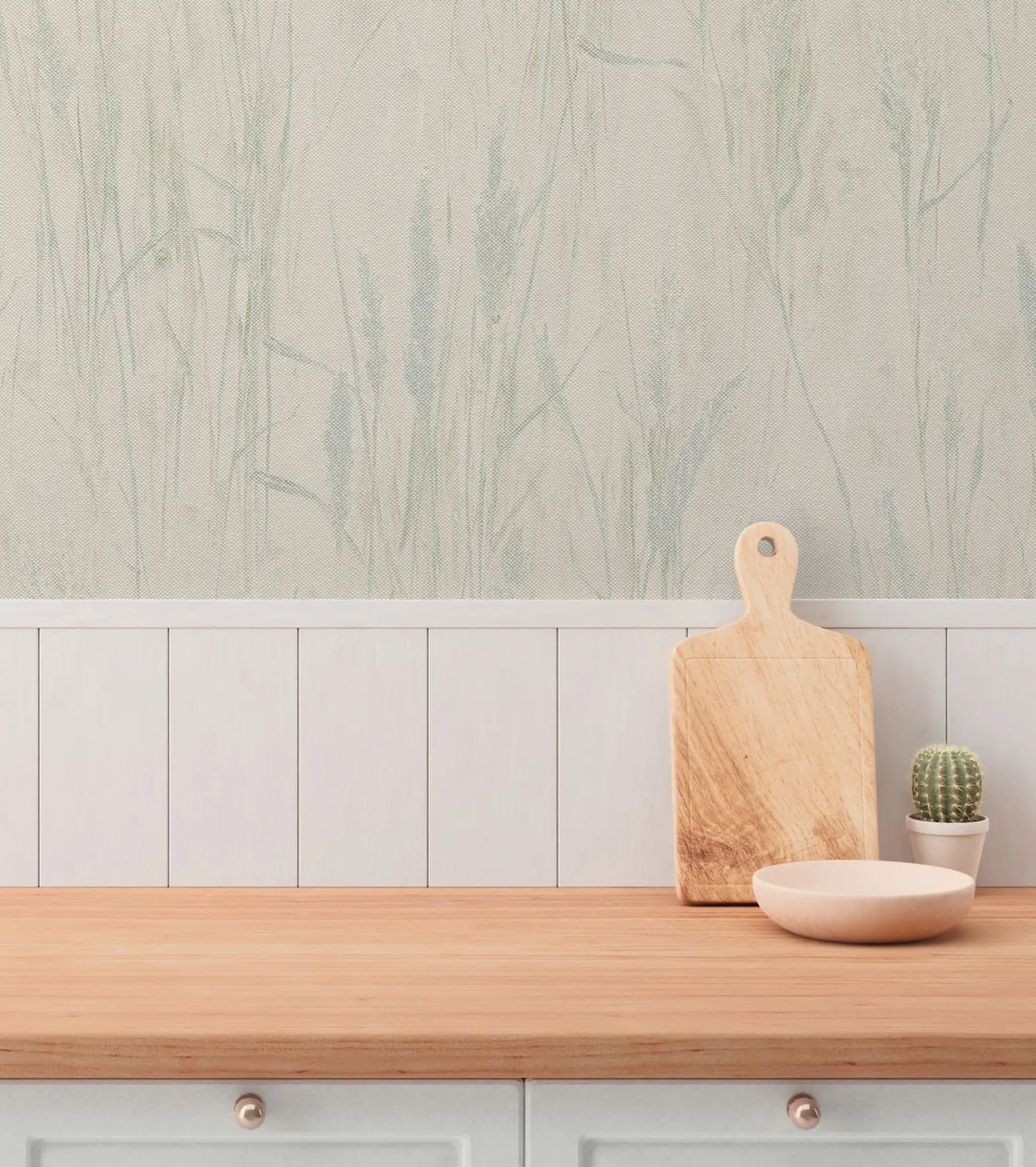 Vliestapete Floral Gräser Grau Beige Grün Metallic 79094-5