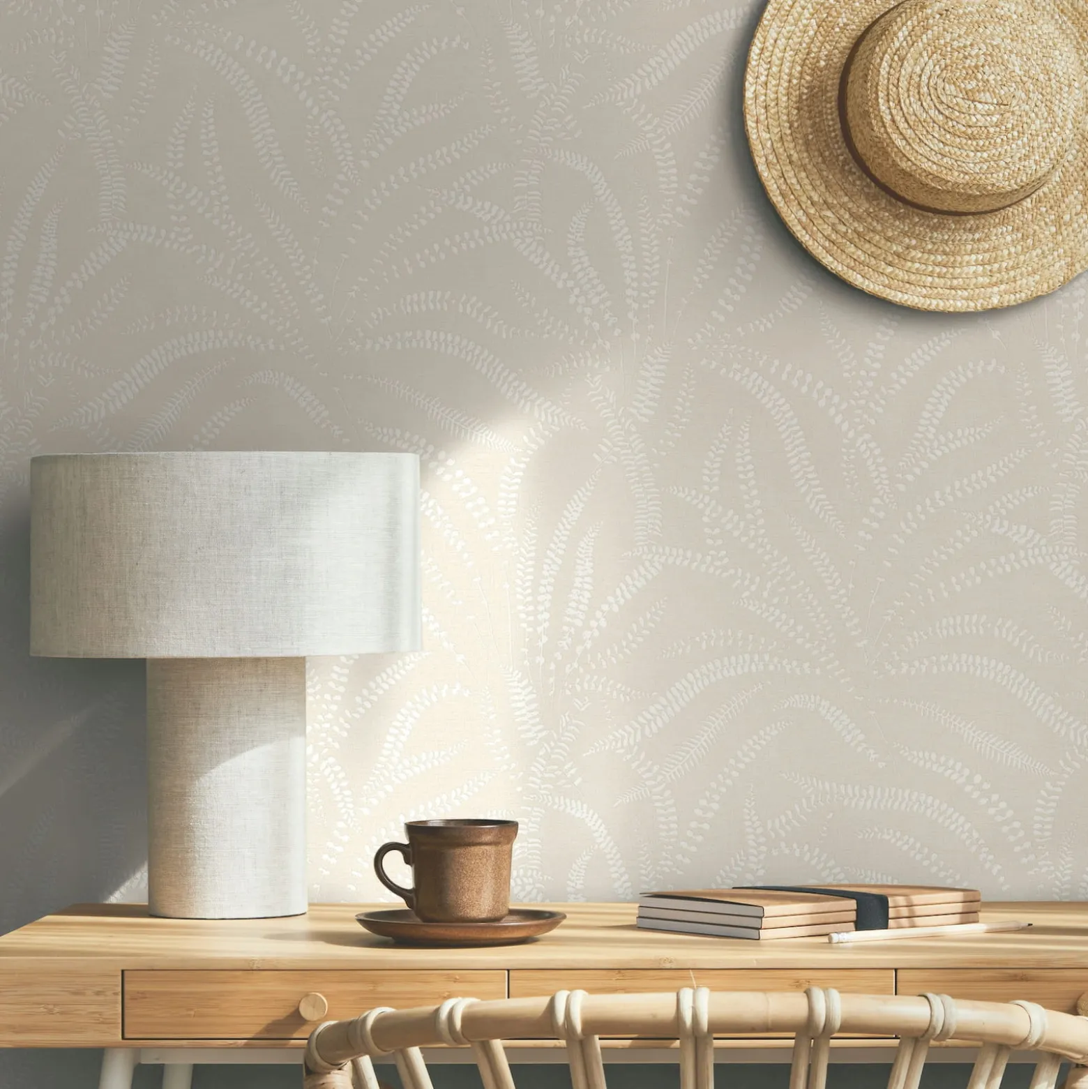 Vliestapete Floral Gräser Skandi Beige Creme 82504