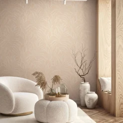 Vliestapete Floral Gräser Skandi Apricot Creme 82506