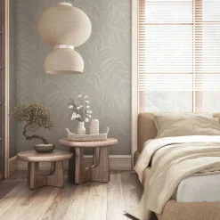 Vliestapete Floral Gräser Skandi Hellbraun Creme 82508