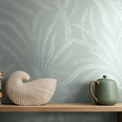 Vliestapete Floral Gräser Skandi Grün Creme 82505