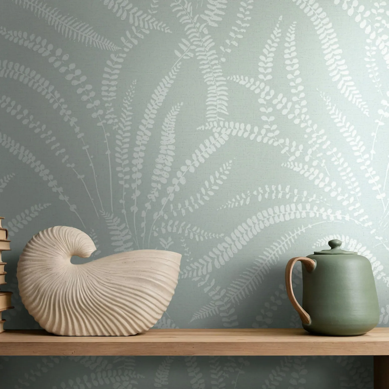 Vliestapete Floral Gräser Skandi Grün Creme 82505