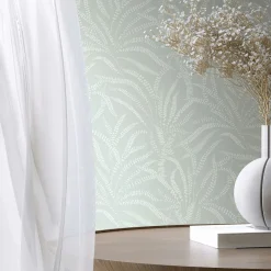 Vliestapete Floral Gräser Skandi Grün Creme 82505