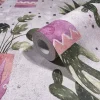 Vliestapete Floral Kaktus Aquarell Grau Grün Lila 81653