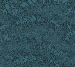 Vliestapete Floral Kräuter dunkelblau schwarz 36972-6