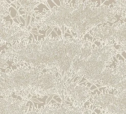 Vliestapete Floral Kräuter taupe creme Glanz 36972-4