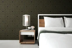 Vliestapete Floral Mandala Schwarz Gold Metallic 38968-2