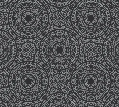 Vliestapete Floral Mandala Schwarz Silber Metallic 38968-1