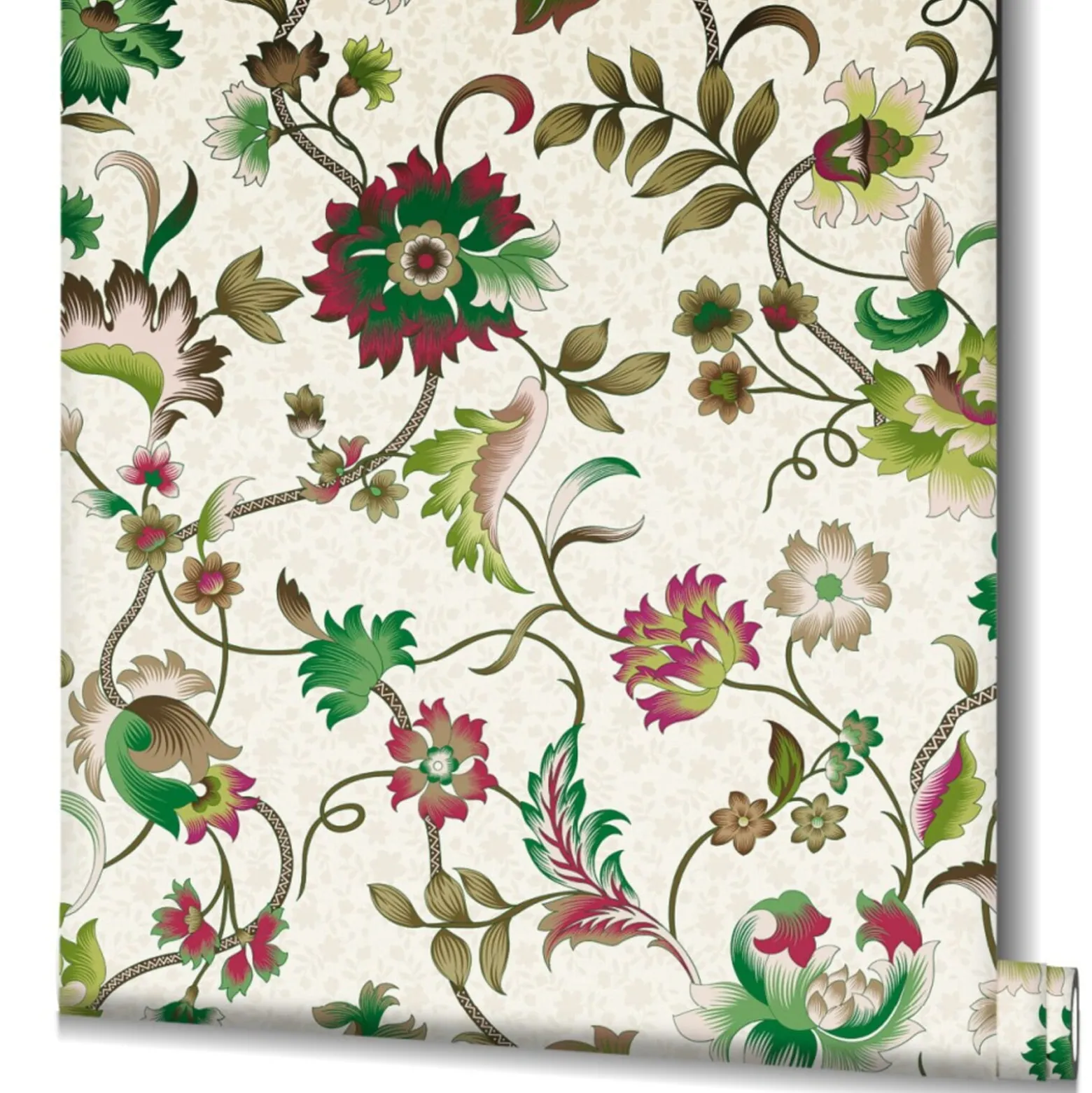 Vliestapete Floral Modern Creme Grün Rot 47648