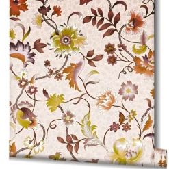 Vliestapete Floral Modern Rosa Braun Gelb 47646