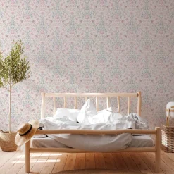 Vliestapete Floral Ornamente Weiß Rosa Blau 39075-3