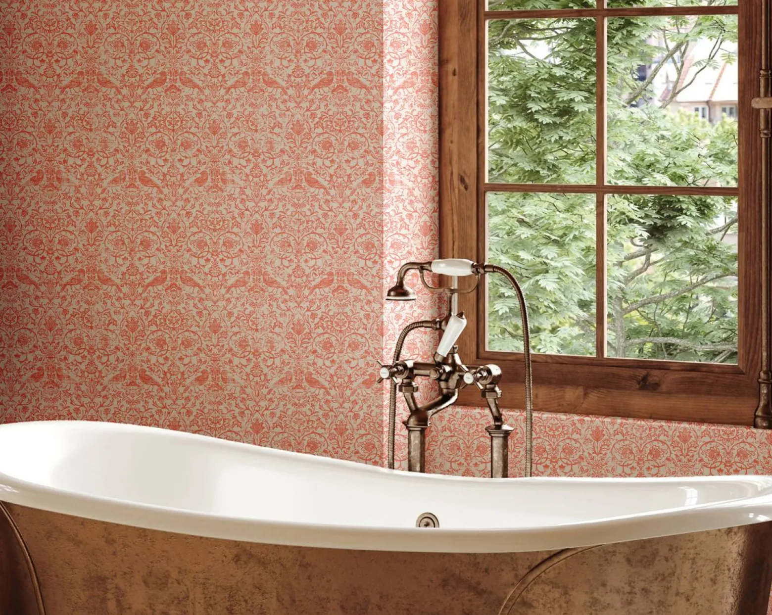 Vliestapete Floral Ornamente Beige Orange 47622