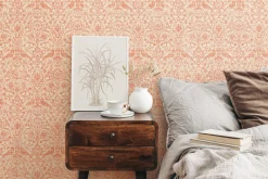 Vliestapete Floral Ornamente Beige Orange 47622