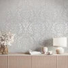Vliestapete Floral Ornamente Beige Grau Metallic 82512