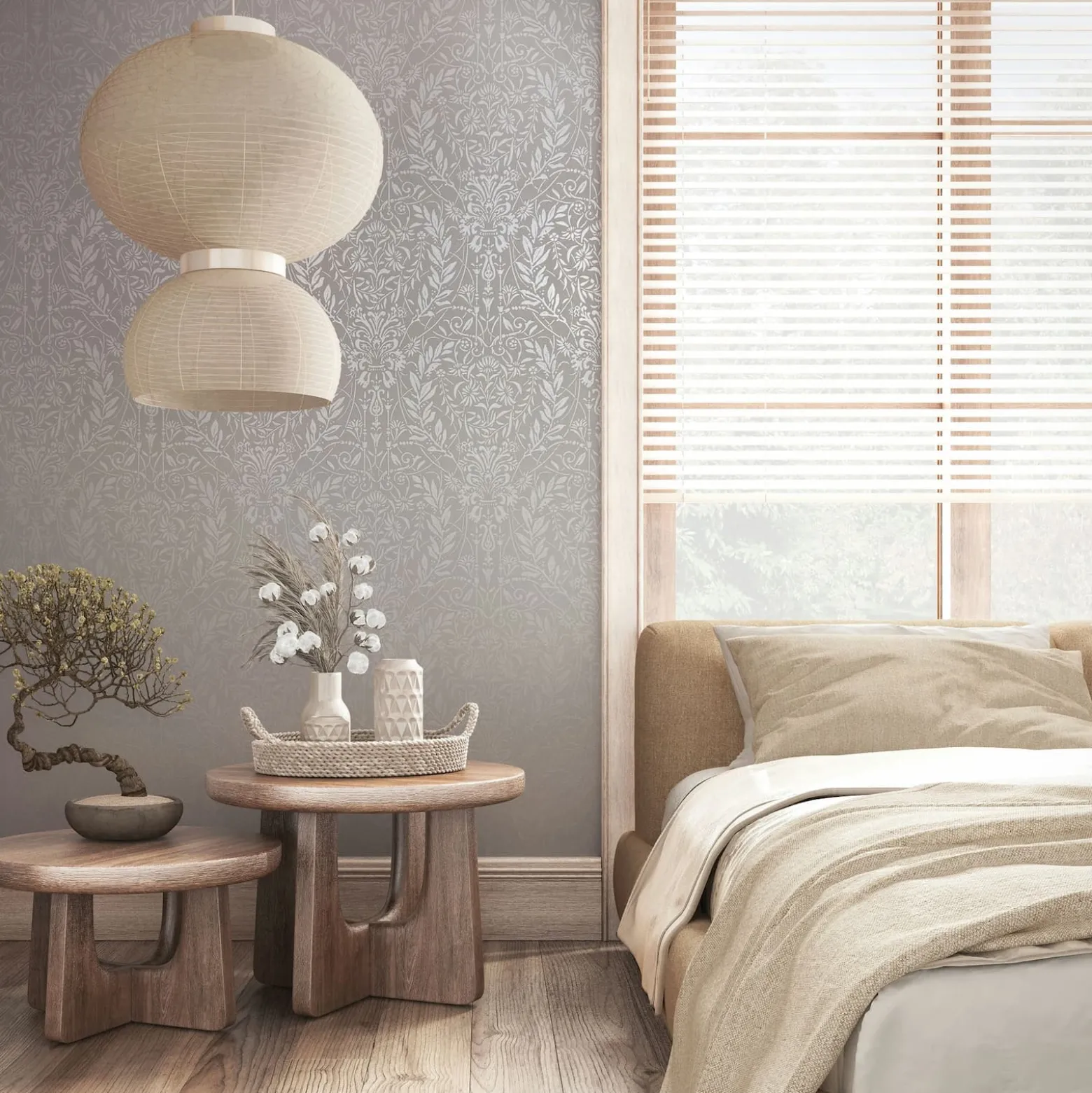 Vliestapete Floral Ornamente Beige Grau Metallic 82512