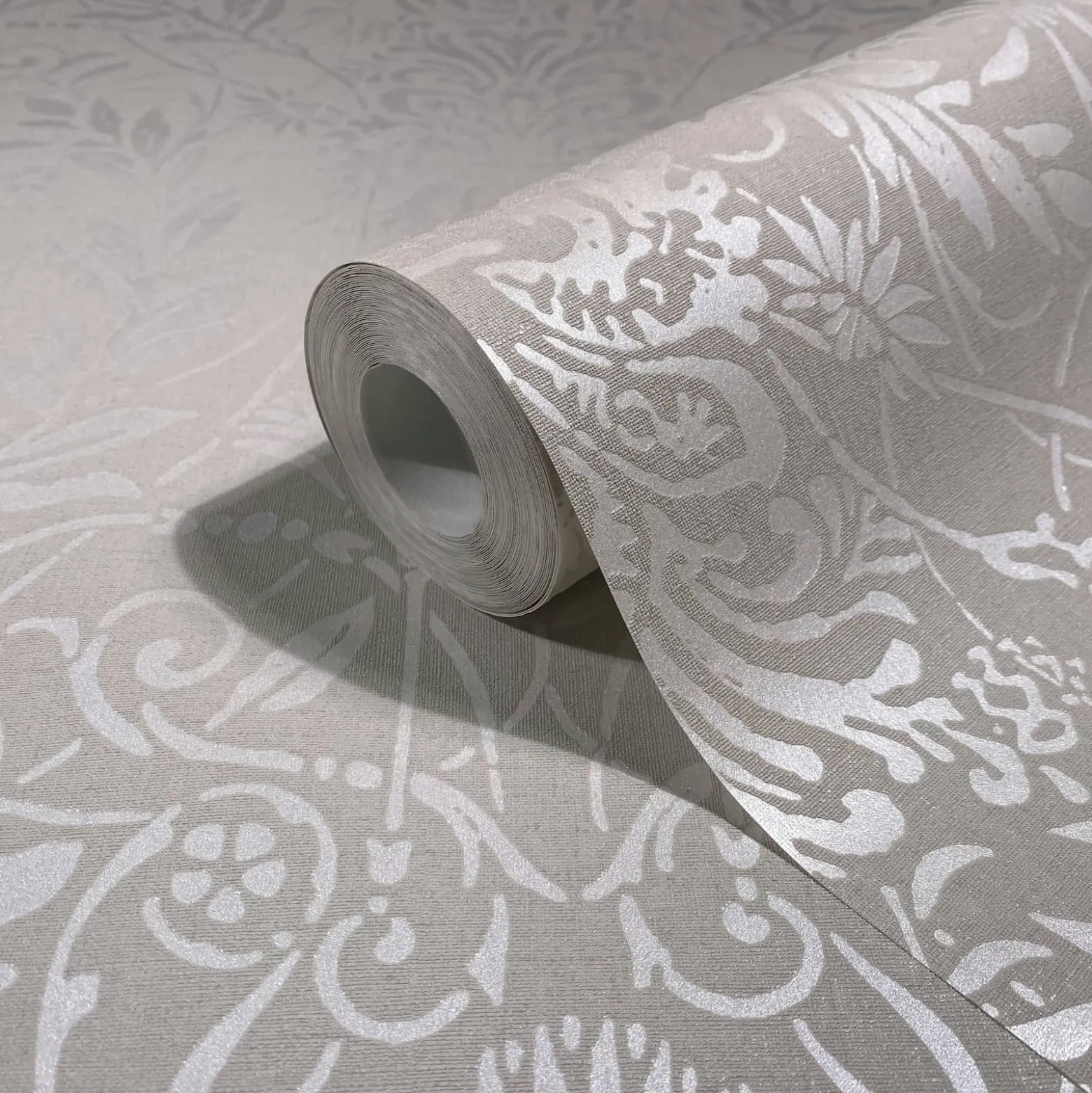 Vliestapete Floral Ornamente Beige Grau Metallic 82512