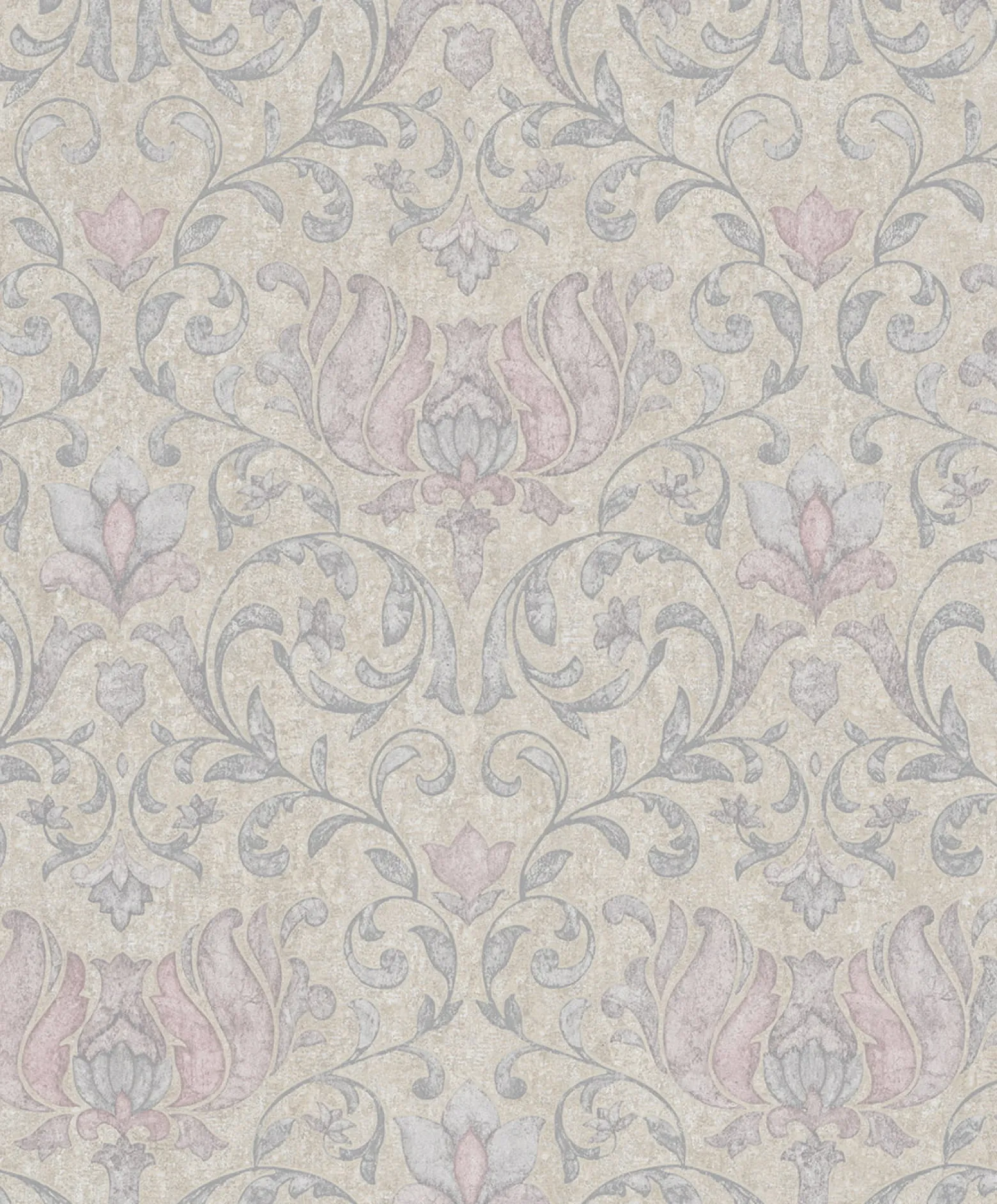 Vliestapete Floral Ornamente Beige Grau Rosa 35152