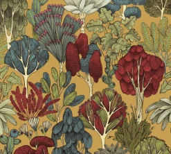 Vliestapete Floral Palmen gelb rot blau 37757-1