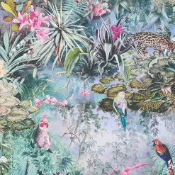 Vliestapete Floral Pflanzen Dschungel grau blau 38179-1