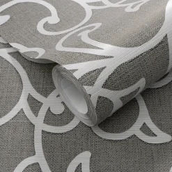 Vliestapete Floral Ranken Braun Creme Metallic 10467-11