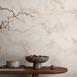 Vliestapete Floral Rosa Beige Silber Glitzer 10514-05