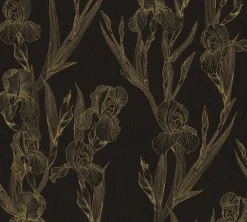 Vliestapete Floral schwarz gelb 37526-3