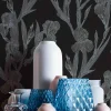 Vliestapete Floral schwarz grau 37526-2