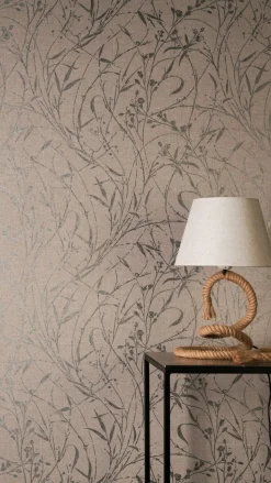 Vliestapete Floral Shabby Beige Silber Metallic 79004-3