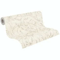 Vliestapete Floral Shabby Beige Creme Metallic 79004-2