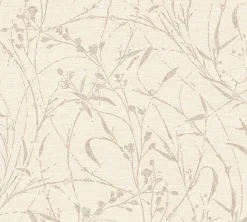 Vliestapete Floral Shabby Beige Creme Metallic 79004-2