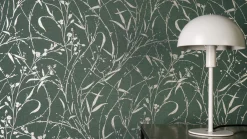 Vliestapete Floral Shabby Grün Silber Metallic 79004-5