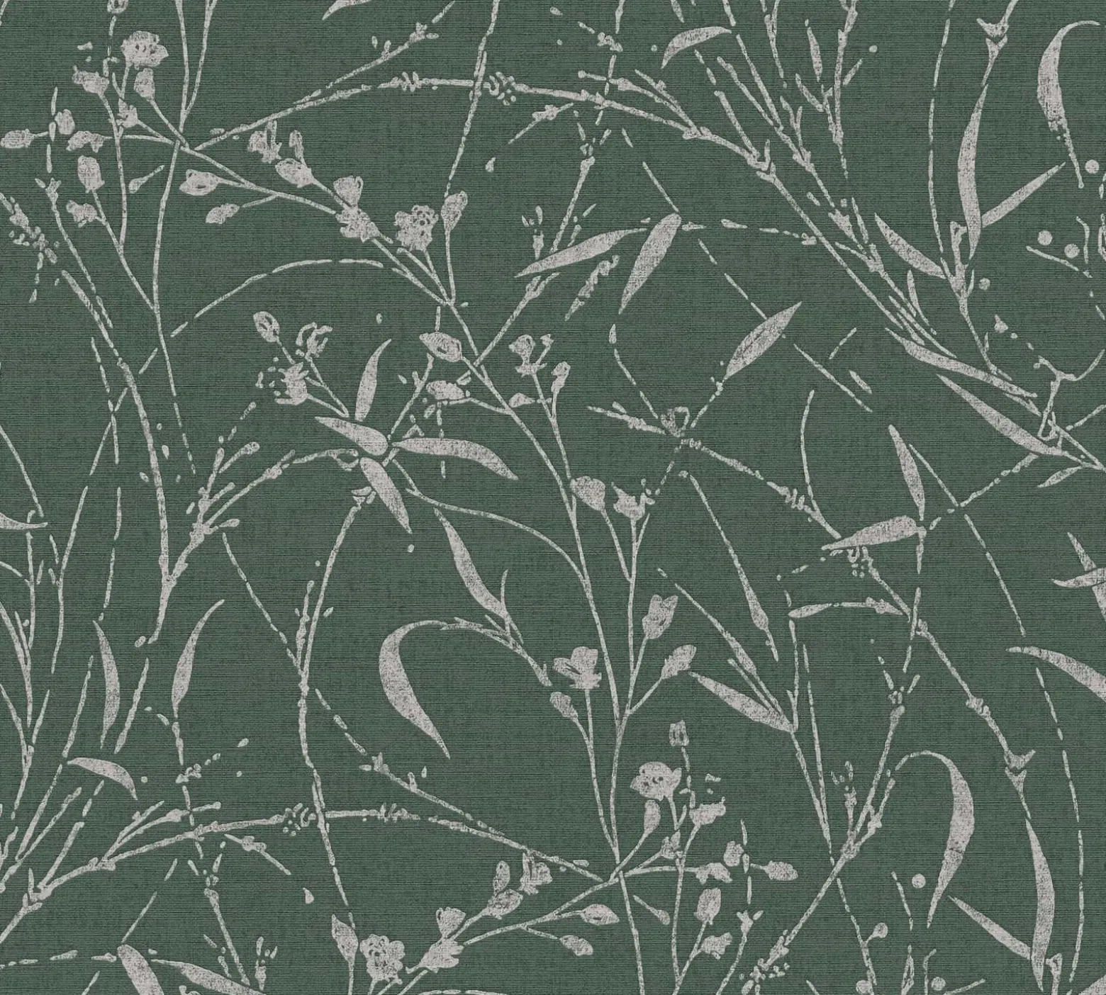 Vliestapete Floral Shabby Grün Silber Metallic 79004-5
